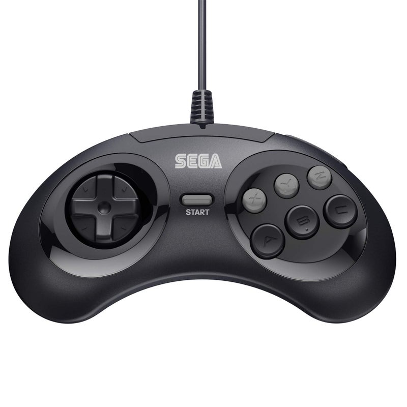 Retro Bit Retro-Bit Official Sega Genesis USB Controller 6-Button Arcade Pad for Sega Genesis Mini, PS3, PC, Mac, Steam, Switch - USB Port - (Black) - Image 2